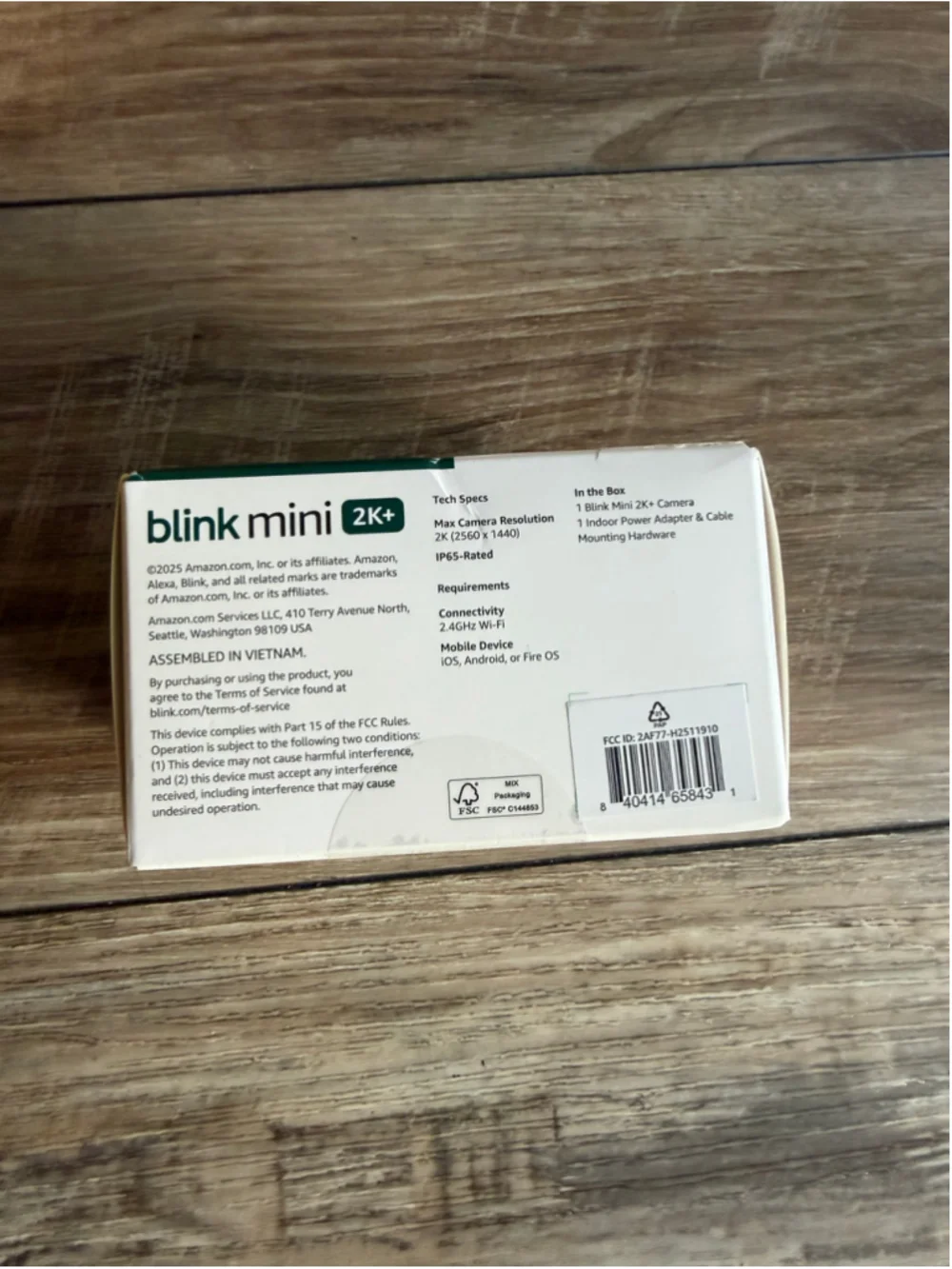 NEW Blink Mini 2K+ Indoor/Outdoor Security Camera, One Size, White